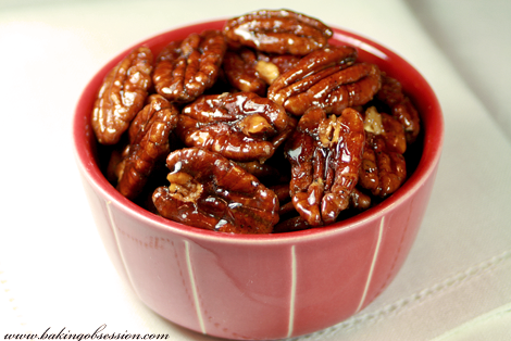 Sweet and Spicy Caramelized Pecans