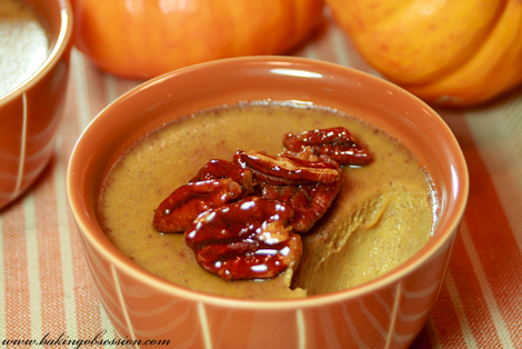 Pumpkin Pots de Crème With Candied Spicy Pecans (inside)