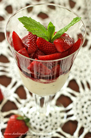 Strawberries in Chianti with Black Pepper Ricotta Cream