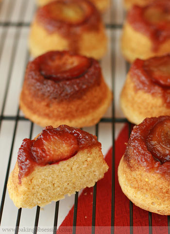 Italian Plum Upside-Down Ricotta Cupcakes